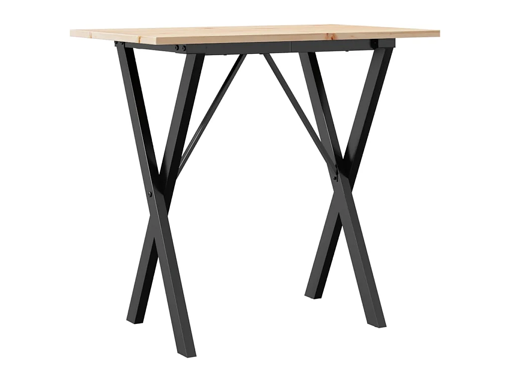 Eettafel X-frame 80x50x75 cm massief grenenhout en staal