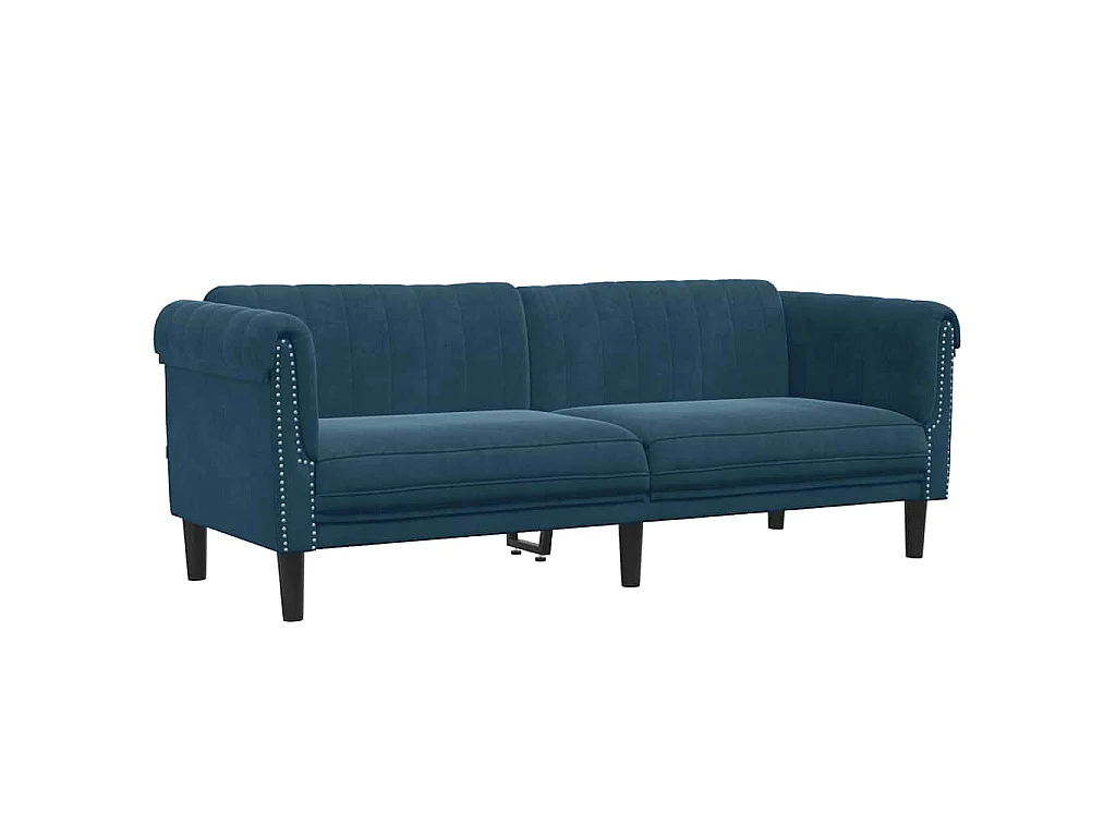 Driezitsbank fluweel blauw