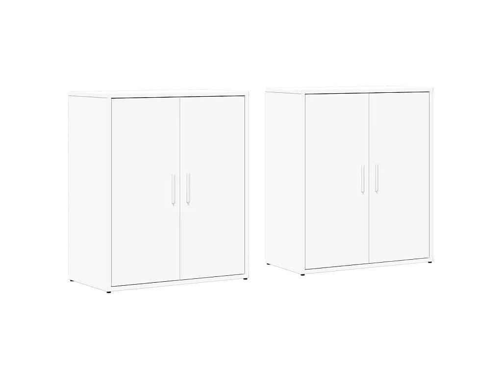 Dressoirs 2 st 60x31x70 cm bewerkt hout wit