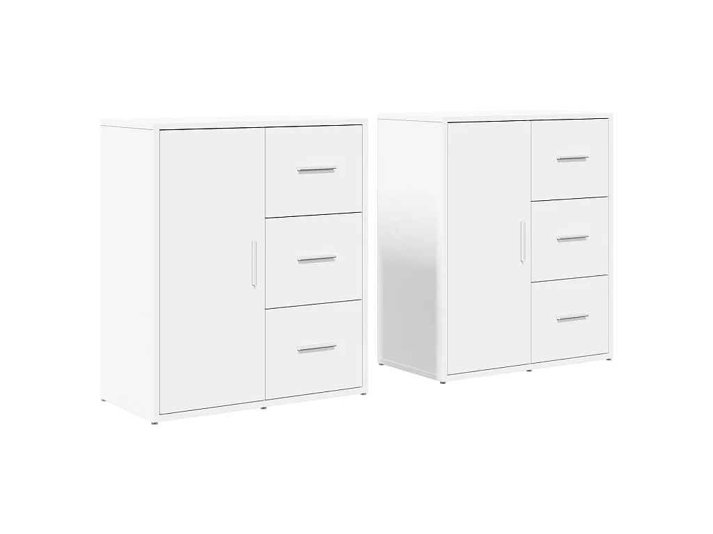 Dressoirs 2 st 60x31x70 cm bewerkt hout wit