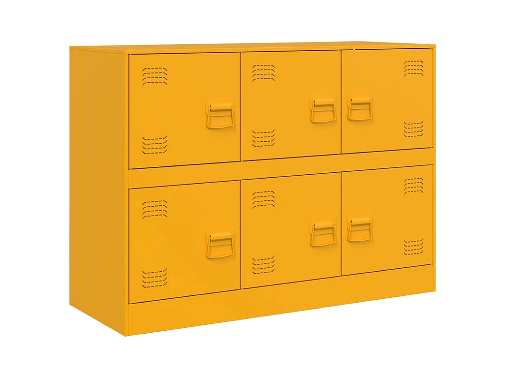 Dressoir 99x39x73 cm staal mosterdgeel