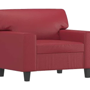 Fauteuil 60 cm kunstleer wijnrood Fauteuil 60 cm kunstleer wijnrood