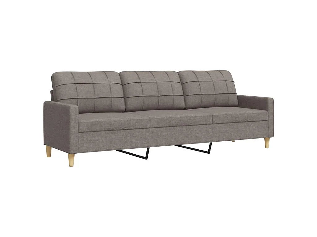 Driezitsbank 210 cm stof taupe