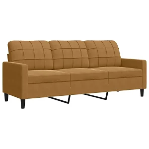Driezitsbank 180 cm fluweel bruin Driezitsbank 180 cm fluweel bruin