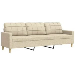 Driezitsbank 210 cm stof crème Driezitsbank 210 cm stof crème
