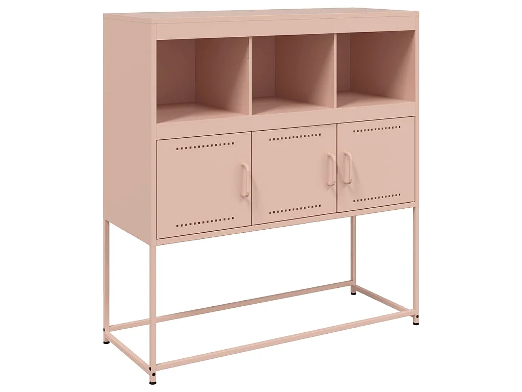 Dressoir 100,5x39x107 cm staal roze