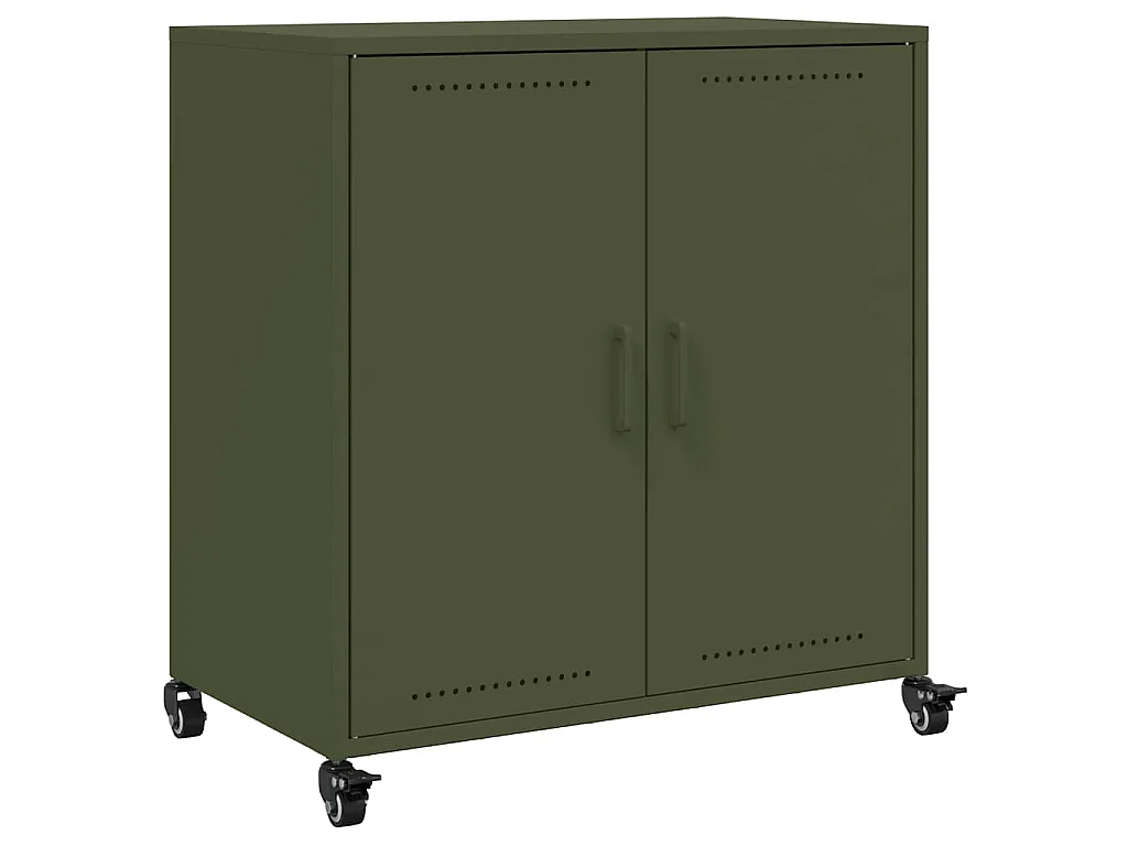 Dressoir 68,5x39x72 cm staal olijfgroen