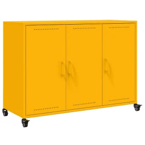 Dressoir 100,5x39x72 cm staal mosterdgeel Dressoir 100,5x39x72 cm staal mosterdgeel