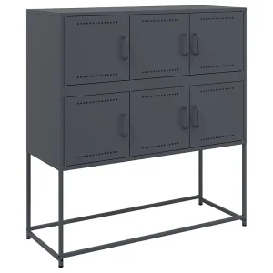 Dressoir 100,5x39x107 cm staal antracietkleurig Dressoir 100,5x39x107 cm staal antracietkleurig