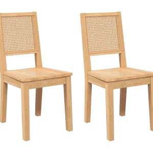 Eetkamerstoelen 2 st massief hout rubber Eetkamerstoelen 2 st massief hout rubber
