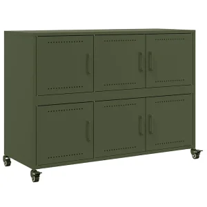 Dressoir 100,5x39x72 cm staal olijfgroen Dressoir 100,5x39x72 cm staal olijfgroen
