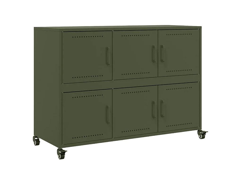 Dressoir 100,5x39x72 cm staal olijfgroen
