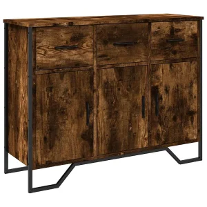 Dressoir 97×32,5×74,5 cm bewerkt hout gerookt eikenkleurig Dressoir 97×32,5×74,5 cm bewerkt hout gerookt eikenkleurig