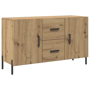 Dressoir 100x36x60 cm bewerkt hout artisanaal eikenkleurig Dressoir 100x36x60 cm bewerkt hout artisanaal eikenkleurig