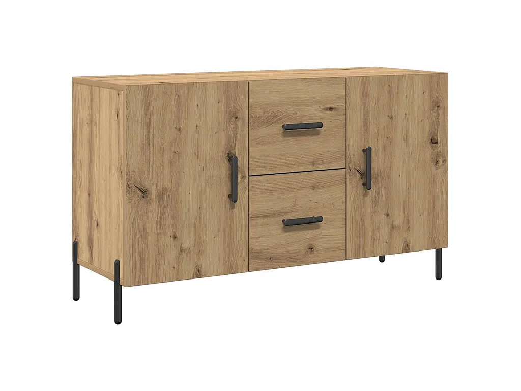 Dressoir 100x36x60 cm bewerkt hout artisanaal eikenkleurig