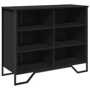 Dressoir 91×35,5×74,5 cm bewerkt hout zwart Dressoir 91×35,5×74,5 cm bewerkt hout zwart