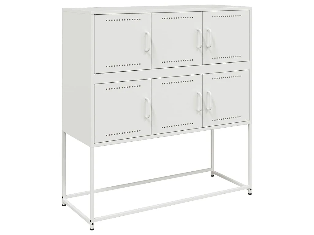 Dressoir 100,5x39x107 cm staal wit