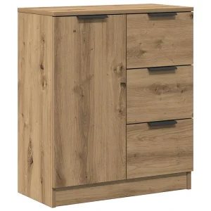 Dressoir 60x30x70 cm bewerkt hout artisan eikenkleurig Dressoir 60x30x70 cm bewerkt hout artisan eikenkleurig