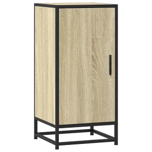 Dressoir 35,5x35x76 cm bewerkt hout en metaal sonoma eikenkleur