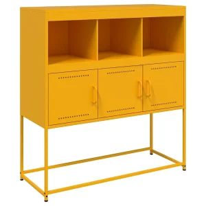 Dressoir 100,5x39x107 cm staal mosterdgeel Dressoir 100,5x39x107 cm staal mosterdgeel