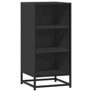 Dressoir 35,5x35x76 cm bewerkt hout en metaal zwart Dressoir 35,5x35x76 cm bewerkt hout en metaal zwart
