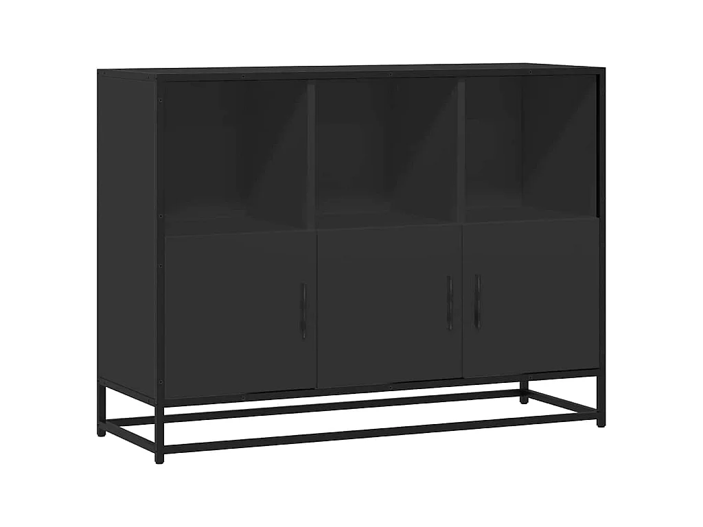Dressoir 100x35x76 cm bewerkt hout zwart