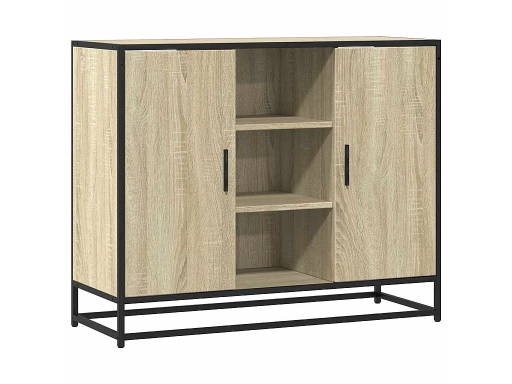 Dressoir 92x35x76 cm bewerkt hout sonoma eikenkleurig
