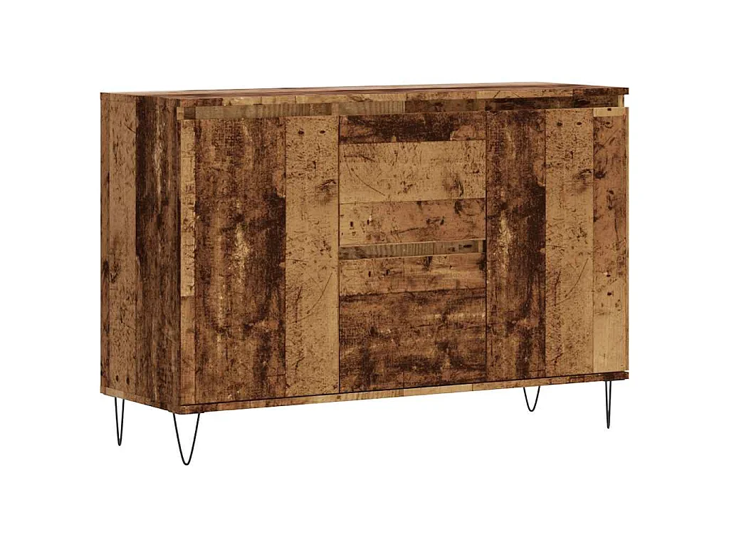 Dressoir 104x35x70 cm bewerkt hout oud houtkleurig