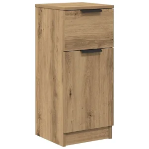Dressoir 30x30x70 cm bewerkt hout artisanaal eikenkleur