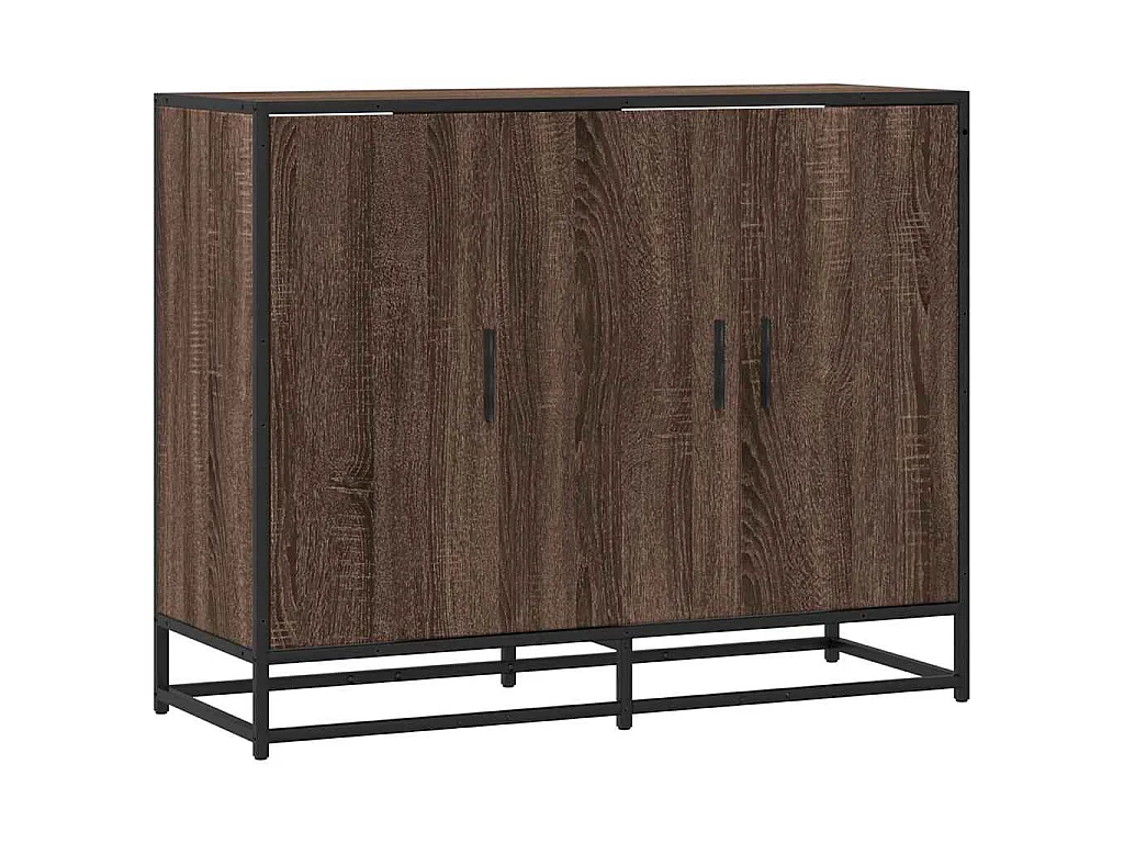 Dressoir 94x35x76 cm bewerkt hout bruin eikenkleur