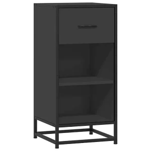 Dressoir 35,5x35x76 cm bewerkt hout en metaal zwart Dressoir 35,5x35x76 cm bewerkt hout en metaal zwart