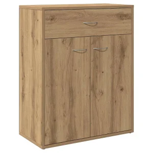 Dressoir 60x30x75 cm bewerkt hout artisanaal eikenkleurig Dressoir 60x30x75 cm bewerkt hout artisanaal eikenkleurig