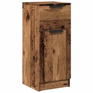 Dressoir 30x30x70 cm bewerkt hout oud houtkleurig