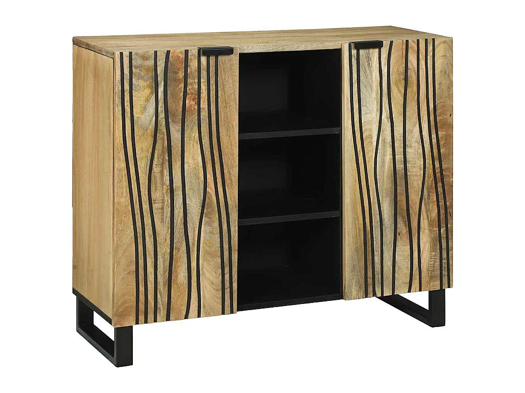 Dressoir Bruin 90 x 33 x 75 cm massief mangohout