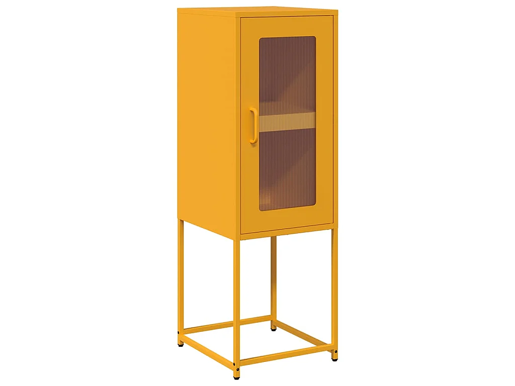 Dressoir 36x39x107 cm koudgewalst staal mosterdgeel
