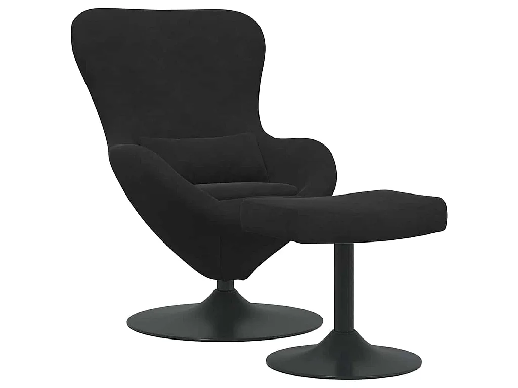 Eivormige stoel 2 pcs Zwart 63 x 73 x 90 cm Fluweel