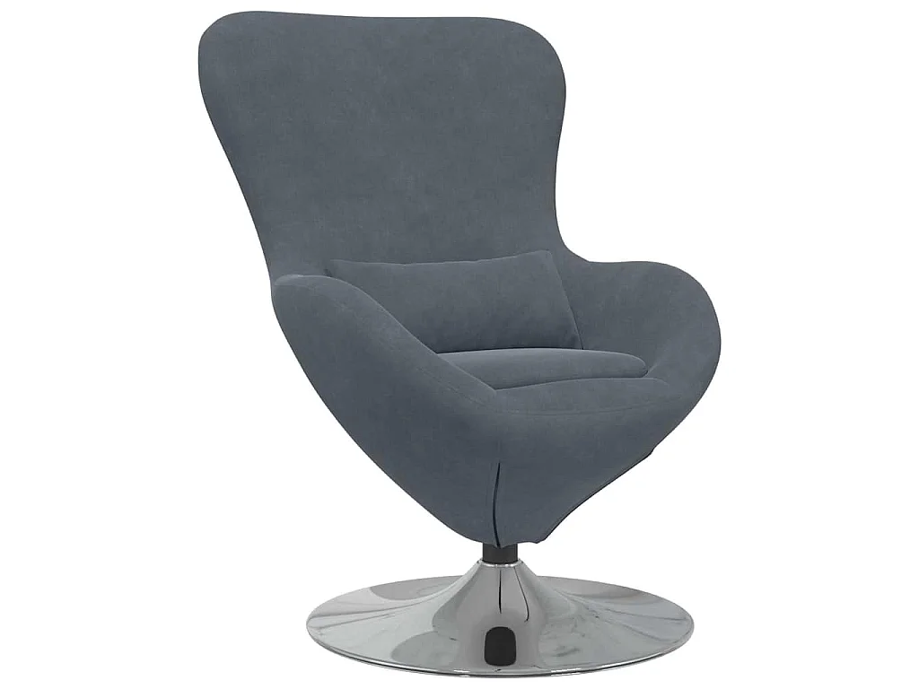 Eivormige stoel Donkergrijs 63 x 73 x 90 cm Fluweel