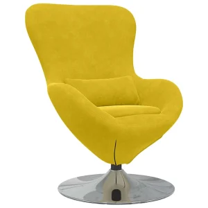Eivormige stoel Geel 63 x 73 x 90 cm Fluweel Eivormige stoel Geel 63 x 73 x 90 cm Fluweel