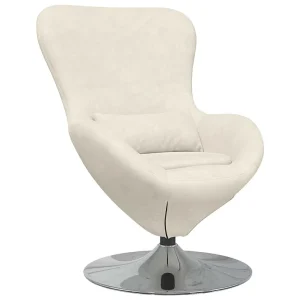 Eivormige stoel Crème 63 x 73 x 90 cm Fluweel Eivormige stoel Crème 63 x 73 x 90 cm Fluweel