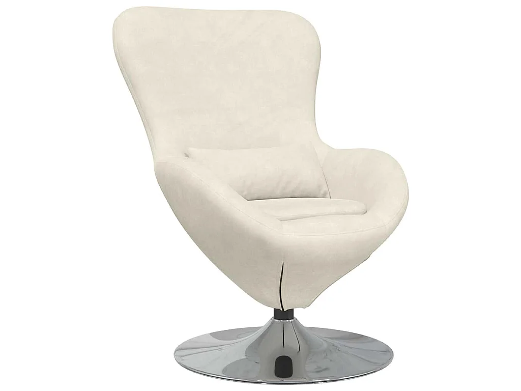Eivormige stoel Crème 63 x 73 x 90 cm Fluweel