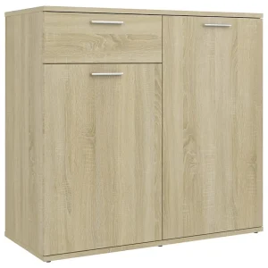 Dressoir 80x36x75 cm bewerkt hout sonoma eikenkleurig Dressoir 80x36x75 cm bewerkt hout sonoma eikenkleurig