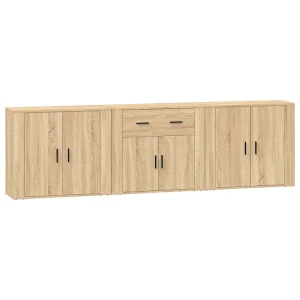 Dressoirs 3 st bewerkt hout sonoma eiken Dressoirs 3 st bewerkt hout sonoma eiken