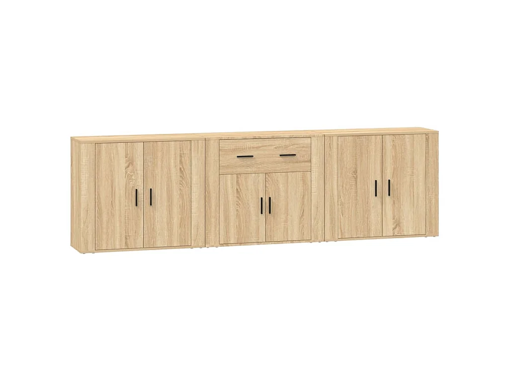 Dressoirs 3 st bewerkt hout sonoma eiken