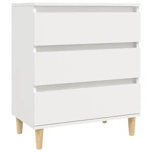 Dressoir 60x35x70 cm bewerkt hout wit