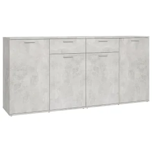 Dressoir 160x36x75 cm bewerkt hout betongrijs Dressoir 160x36x75 cm bewerkt hout betongrijs