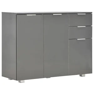 Dressoir 107x35x80,5 cm hoogglans grijs
