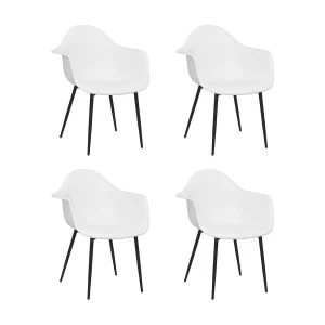 Eetkamerstoelen 4 st PP wit