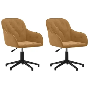 Eetkamerstoelen draaibaar 2 st fluweel bruin Eetkamerstoelen draaibaar 2 st fluweel bruin