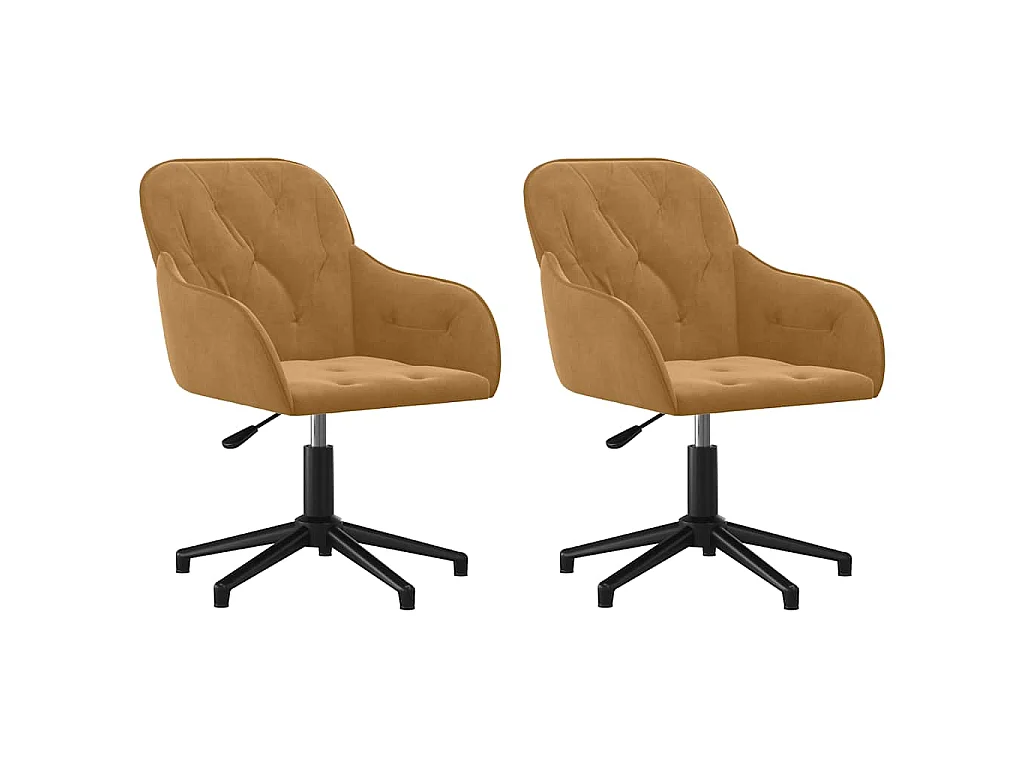 Eetkamerstoelen draaibaar 2 st fluweel bruin