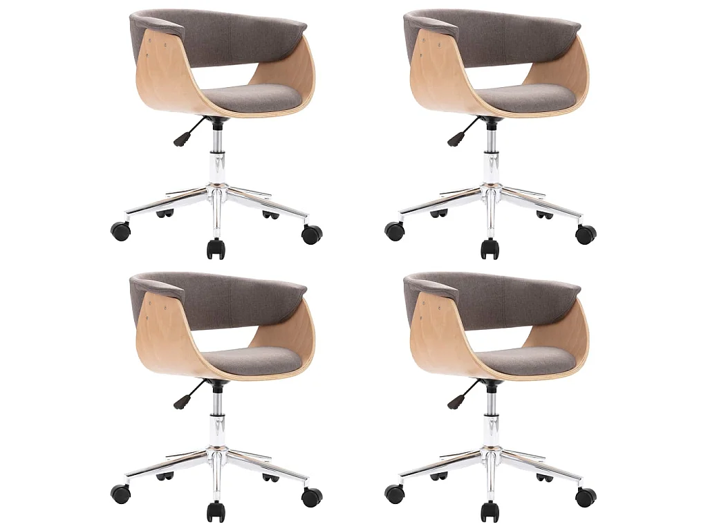 Eetkamerstoelen 4 st draaibaar stof taupe